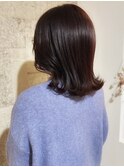 くびれヘア 顔周りカット 外ハネミディ 髪質改善 ブラウン