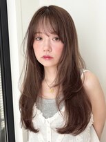 レイヤーカット/くびれヘア/くすみベージュ/透明感カラー