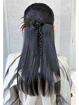 ロンド ボーイ 表参道(Lond BOY) ミニウルフレイヤーカット顔周り前髪韓国ミディアムロング/