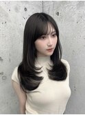 透明感ダークグレージュ/ワンカール/ロングレイヤー/表参道