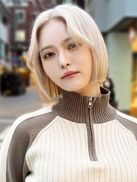 アース 相模大野店(EARTH) ◎韓国風ホワイトブロンド×ボブ