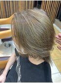 爽やかミディアムヘア外国人風カラー◎初カラーにも