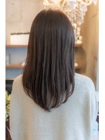 クレオメバイスーリール(Cleome by sourire) シースルーバング大人ガーリーミディアムレイヤーカット黒髪美髪