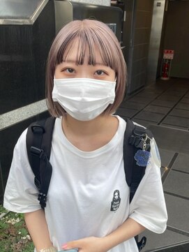  fit stand 千葉/ショートボブ/カット/パーマ/ダブルカラー/トリートメント/縮毛矯正 イメチェン/ピンクベージュ/アンブレラカラー[千葉]