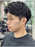 刈り上げアップバングスパイキーショートパーマスパイラルパーマ