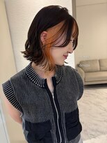 ヴィア 京都烏丸(Via)&nbsp;10代20代/フェイスフレーミング/ペールオレンジ/ボブ/ブリーチ