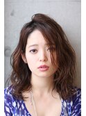 セミウェット*くせ毛風アンニュイカール*伸ばしかけうざバング