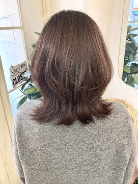 アミュレ(Amule) ミセス髪型ひし形くびレイヤーミディアム透明感40代梅ヶ丘美容室