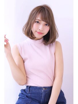 オーロ 緑地公園店(ORO) ことりベージュローライト大人かわいい小顔スリークボブ大人ボブ