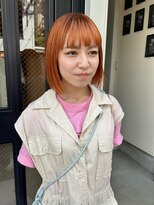 ニカ(NICA)&nbsp;【NICA】オレンジカラーオレンジブラウンボブきりっぱボブ/緒方