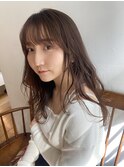 大人かわいいまろやかピンクベージュ/小顔シースルー前髪