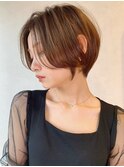 大人ショートボブ丸みショートカットマッシュショート前髪なし
