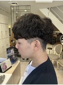 【明石】ナチュラルマッシュパーマツーブロックメンズ