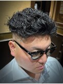 オールバックパーマ メンズ