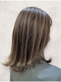 30代40代白髪ぼかしハイライト×ナチュラルブラウン