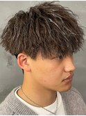 奈良men'sホワイトメッシュツイストパーマ