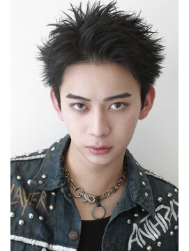 ココ 本八幡(KOKO) □ブルーブラックフェザーパーマサーフカール刈り上げスパイキー