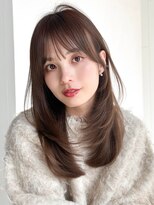 アルバム 銀座(ALBUM GINZA)&nbsp;ロング前髪カット韓国ヘア顔周りレイヤー_F31246