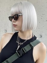 プネル 渋谷(PUNEL)&nbsp;ホワイトシルバー ホワイトブロンド　モードボブ　ケアブリーチ