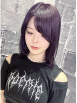 アース 郡山コスモス通り店(HAIR&MAKE EARTH) ダークパープル×艶感ミディアムレイヤー
