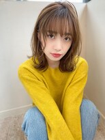 マリアバイアフロート(Maria by AFLOAT)&nbsp;韓国風ひし形ミディフォギーベージュシースルーバング