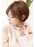 【I.】30代からの愛され大人可愛いひし形耳かけショートボブ