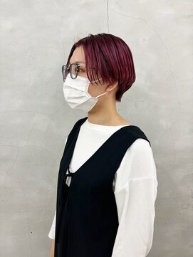 エンドリンク(endlink) ビビッドモーブピンク×センターパートショート