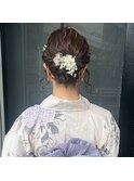 浴衣ヘアセット/浴衣ヘアアレンジ/浴衣着付け/花火着付け