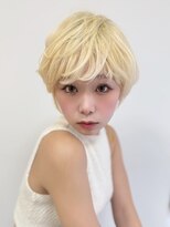 アローラ 三軒茶屋(Allora) 韓国風可愛いハイトーンショートブロンドボブ