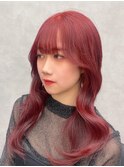 【似合わせカットカラー】チェリーレッド・ワインレッド