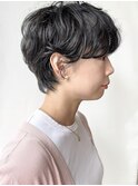 【morio原宿】暗髪ブルーブラックニュアンスパーマ