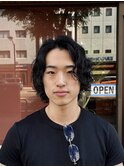 ミディアムヘア×ウェーブパーマ