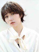ショートマッシュ ニュアンスパーマ ナチュラルブラウン