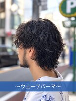 アロハ(ALoha)&nbsp;ウェーブパーマ/メンズミディアム/レイヤー/無造作カール/ウルフ