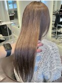 艶髪ラベンダーベージュハイライトカラー群馬太田髪質改善