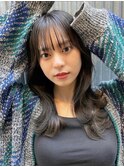 アッシュブラック/ブルーブラック/韓国風ヘア