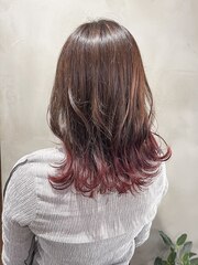【札幌円山】裾カラー/デザインカラー/ピンク/髪質改善/暖色