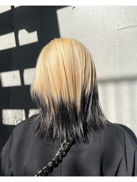 ヴァーディ オモテサンドウ(Vardy omotesando) 裾カラー/ブロンド/抜きっぱなし/デザインカラー