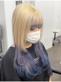 ケアブリーチダブルカラーインナーカラーハイトーン髪質改善