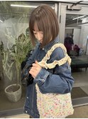 ブラウンベージュ×ミニボブ◎