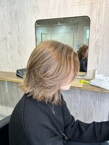 ジゼル 中津大分(GiseL)&nbsp;ハイトーンブリーチカラーベージュボブレイヤー外国人風透明感