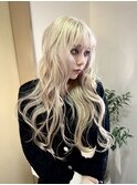 ショートボブウルフカットハンサムショート小顔ワンレン金髪