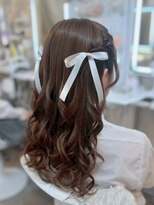 推し活 イベント 量産型 編み込みハーフツイン+リボン