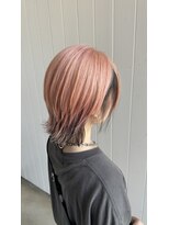 ココロヘアー 住吉店(Cocolo hair) 肌映え効果アップのピンクベージュ/ウルフレイヤー/ケアブリーチ