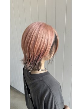 ココロヘアー 住吉店(Cocolo hair) 肌映え効果アップのピンクベージュ/ウルフレイヤー/ケアブリーチ