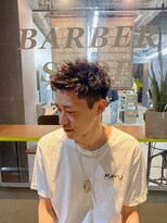 クフィア メンズヘアー カンポ 天王寺店(CUFFIA MEN'SHAIR CAMPO)&nbsp;スパイキーショートブルーブラックフェザーパーマサーフカール