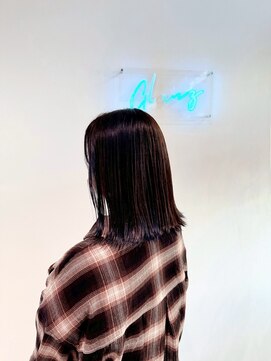 グランツ(GLANZ) 外ハネボブ×ネイビーインナーカラー