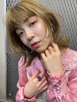 スリー バイ ベルベット 博多(THREE... by velvet) ゴールドベージュ♪ブリーチカラー#髪質改善#オージュア