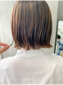 外ハネボブ、耳掛け、ワイドバング、前下がりボブ