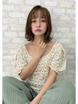 オーロ 西宮店(ORO) ベージュ系でフェイスフレミングカラー